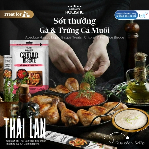 (TREAT) Sốt thưởng AH BQ Gà & trứng cá muối - 4075 - ĐỎ NHẠT